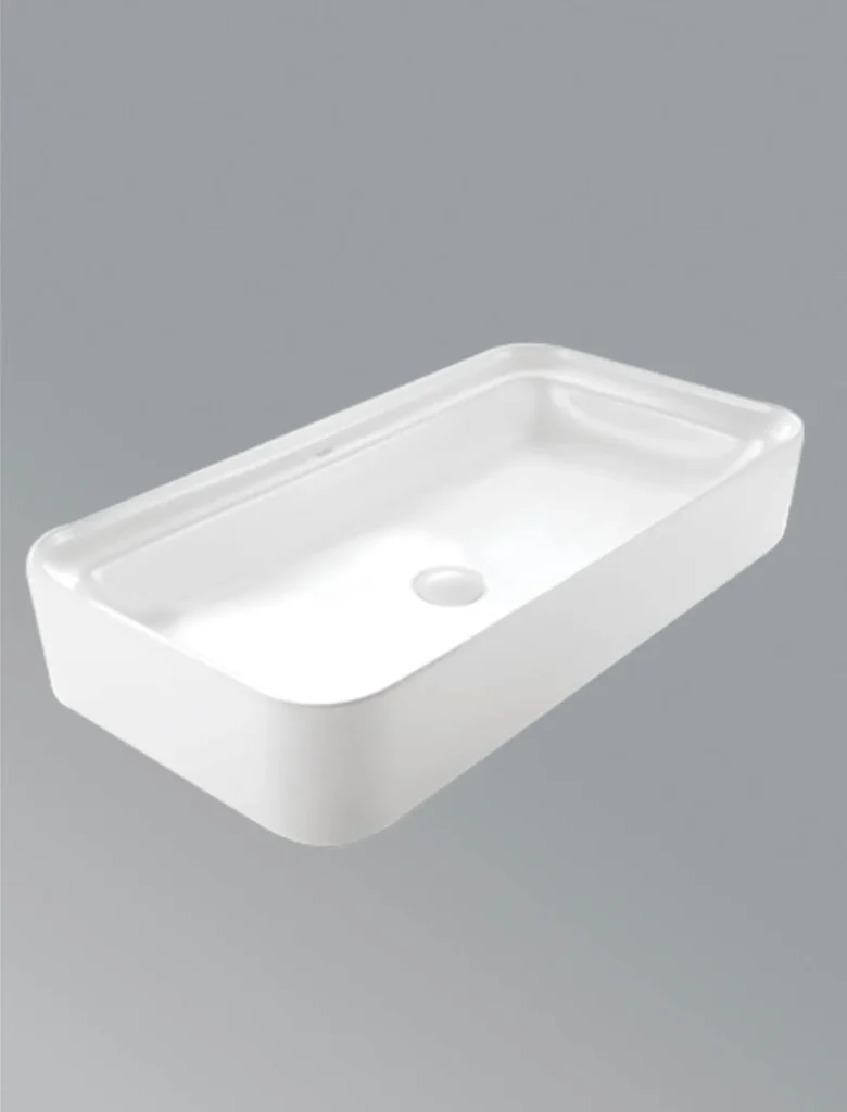 750mm vanity top without faucet hole in white