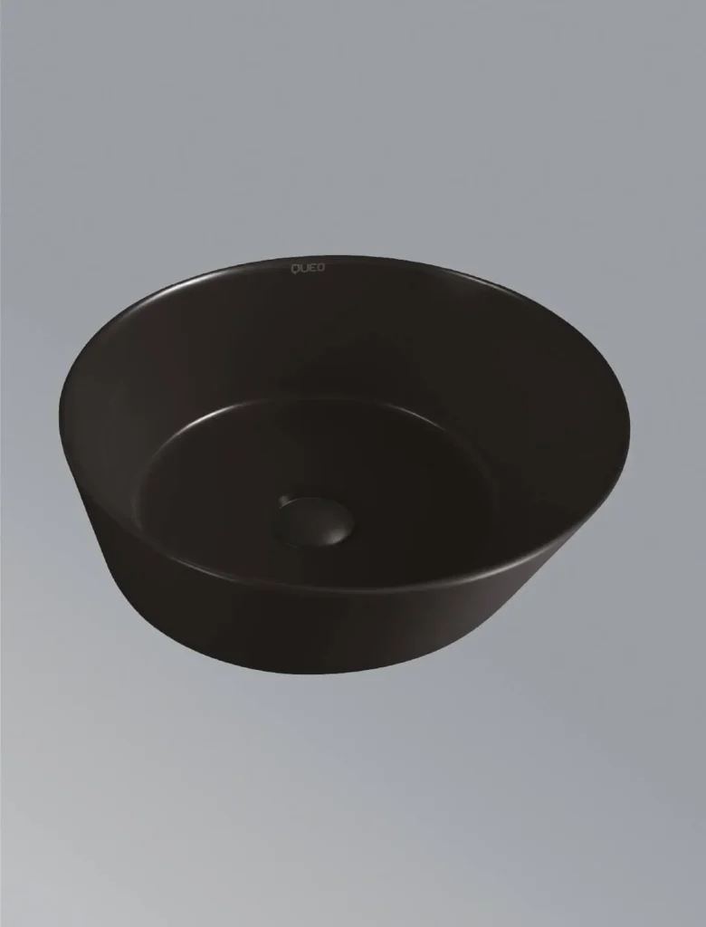 Over the counter basin without faucet hole in matt black