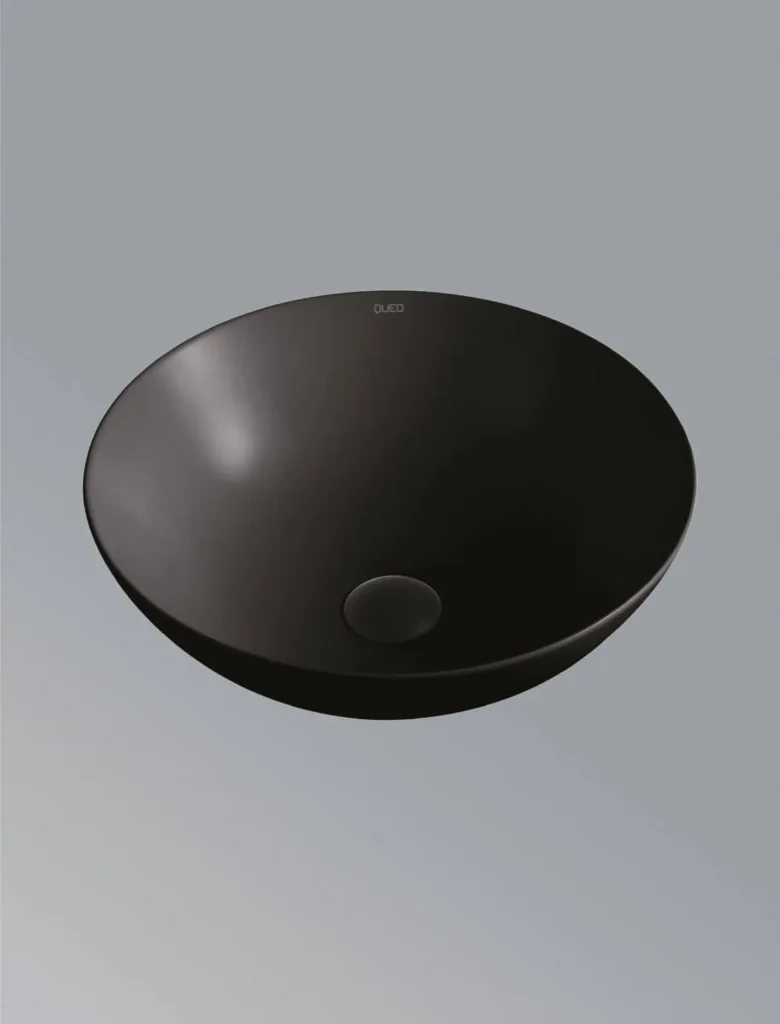 Over the counter basin without faucet hole in matt black