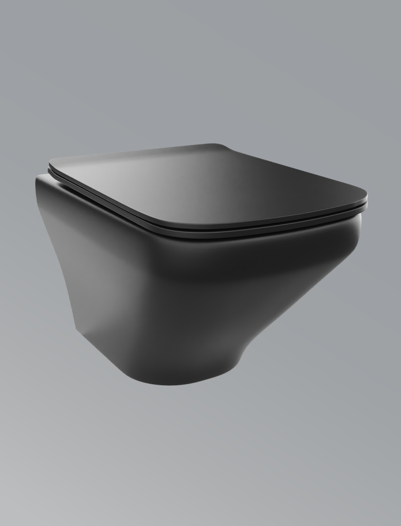 Aura Neo Wall Hung Toilet-Matte Black